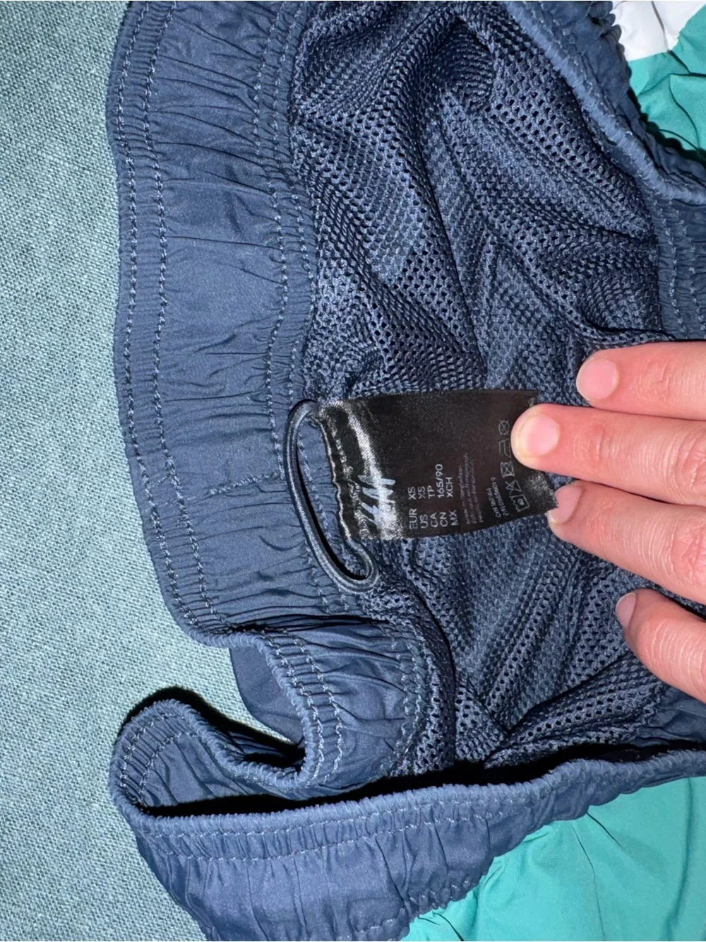 H&M Teal, Navy and White Swim Trunks